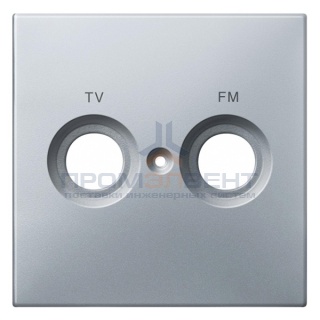Накладка телевизионной розетки c надписью TV+FM System Design Merten алюминий