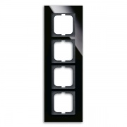 Рамка ABB Carat 4 поста черное стекло (1724-825)