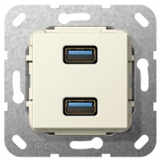 Разъем USB 3.0 A 2 местн. удлинитель Gira крем глянцевый