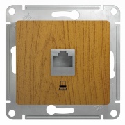 Розетка компьютерная RJ45 кат.5E механизм SE Glossa, дерево дуб