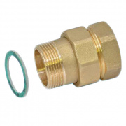 Соединение быстроразъемое (американка) латунное STOUT - 1"1/4 (ВР/НР, уплотнение по плоскости)