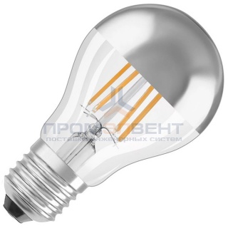 Лампа с зеркальным покрытием Osram LED P CL A Mirror Silver 7W (51W) 827 230V E27 L105x60mm Filament