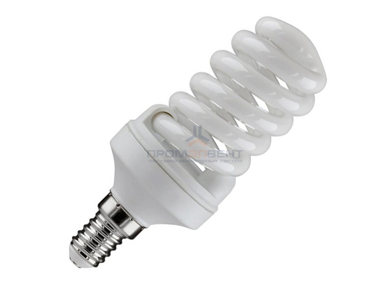 Лампа энергосберегающая ESL QL7 15W 4200K E14 спираль d46x98 белая