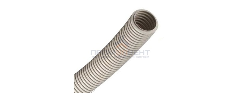 Труба ПВХ гофрированная DKC д.20мм, лёгкая с протяжкой, цвет серый [бухта 25м]