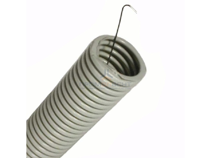 Труба ПВХ гофрированная DKC д.50мм, лёгкая с протяжкой, цвет серый [бухта 15м]